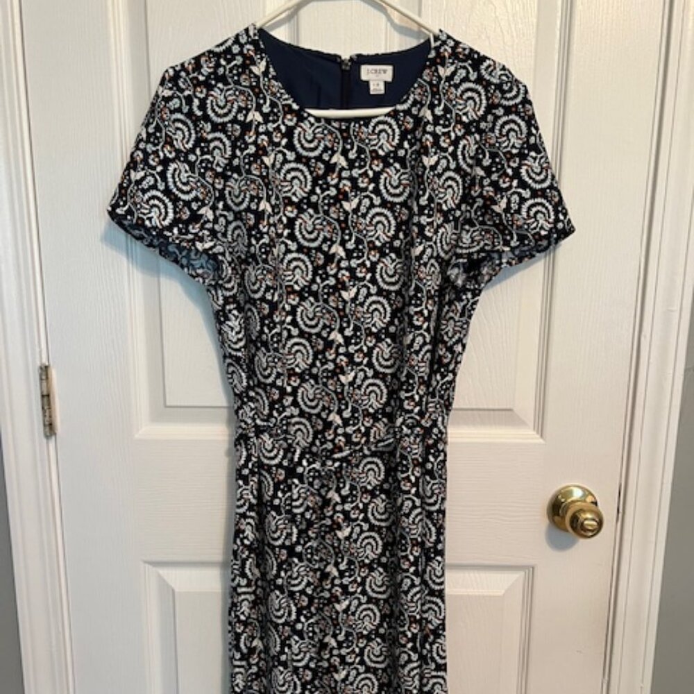 J.Crew dress - navy pattern